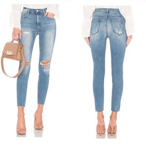 MOTHER The Swooner Raw Hem Ankle Jeans